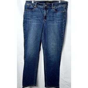 Talbots Women's Size 12 Petite Flawless 5 Pocket Straight Leg Medium Wash Jeans